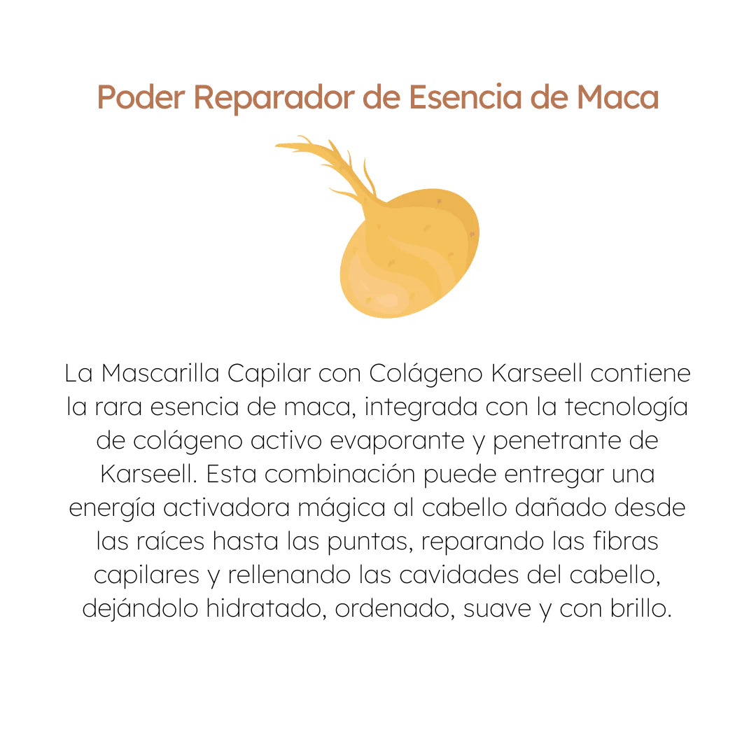 TRATAMIENTO CAPILAR CON COLÁGENO KARSEELL REPARACIÓN PROFUNDA ACONDICIONADOR CON ACEITE DE ARGÁN Y COLÁGENO, MASCARILLA ESENCIA PARA CABELLO SECO Y DAÑADO, TODOS LOS TIPOS DE CABELLO, 16.90 OZ / 500 ML.